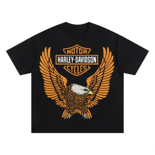 Harley Davidson Eagle Shield Oversized Black Graphic Tee