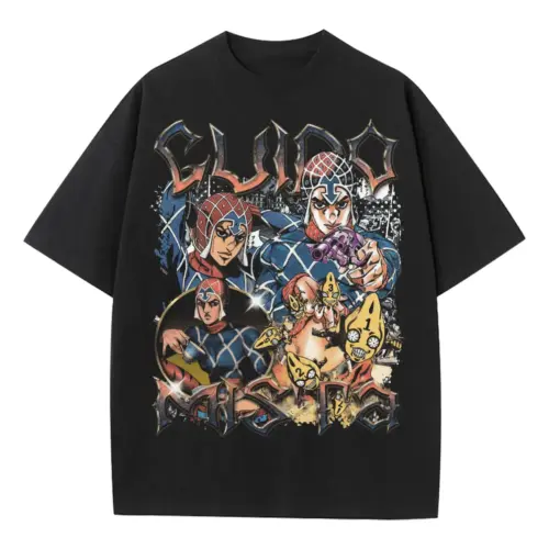 Golden Experience Dream Heavyweight Oversized Black Graphic Tee