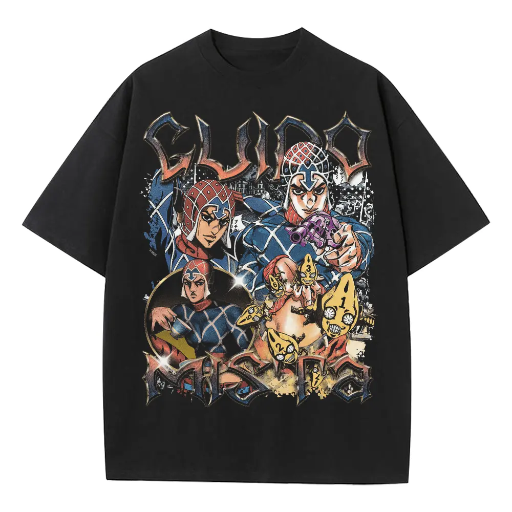 Golden Experience Dream Heavyweight Oversized Black Graphic Tee