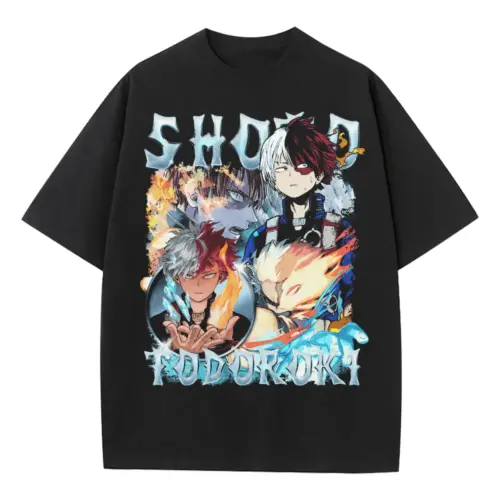 Half Cold Half Hot Hero Heavyweight Oversized Black Graphic Tee