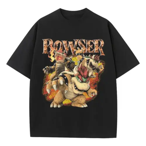 King Of The Koopas Heavyweight Oversized Black Graphic Tee