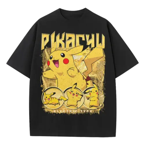 I Choose You Pikachu Heavyweight Oversized Black Graphic Tee