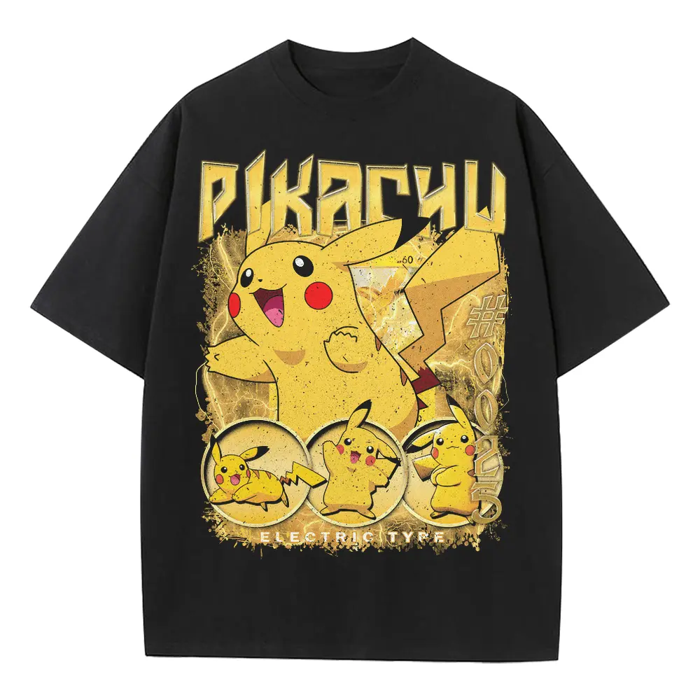 I Choose You Pikachu Heavyweight Oversized Black Graphic Tee