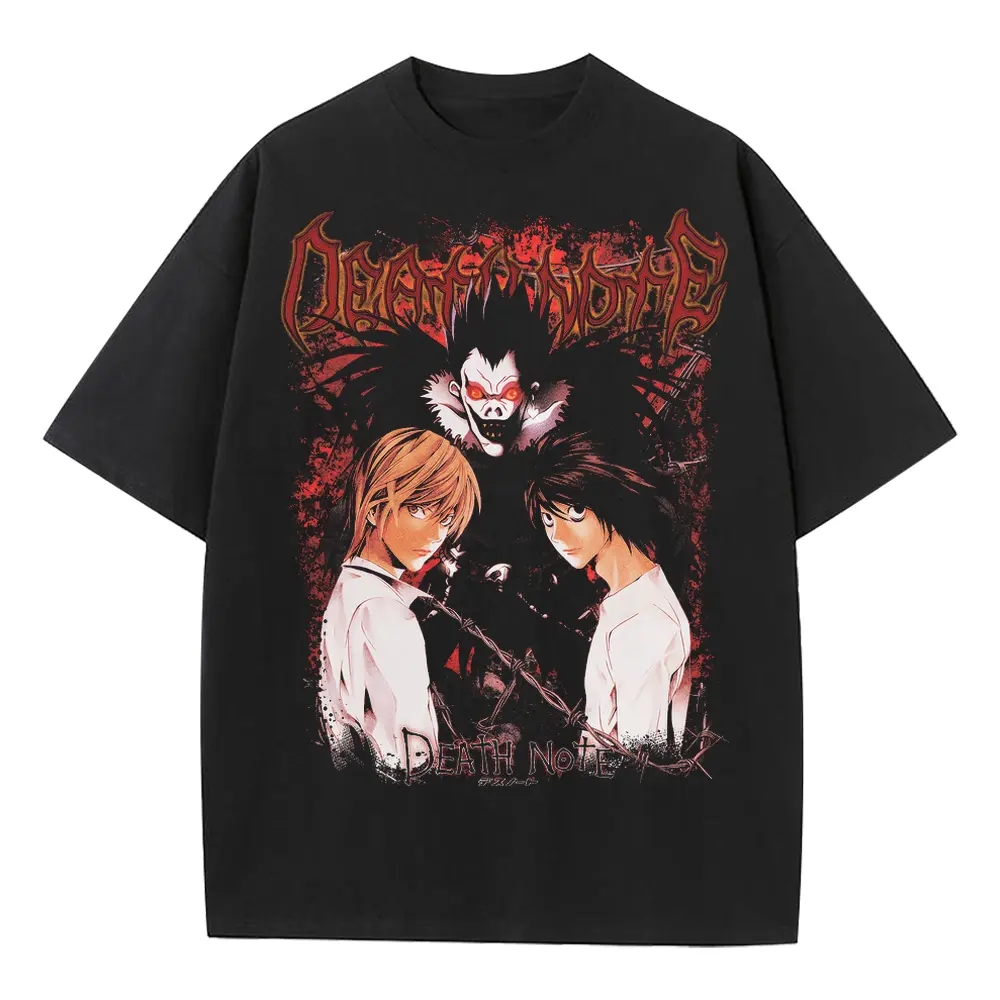 Kira Versus L Heavyweight Oversized Black Graphic Tee