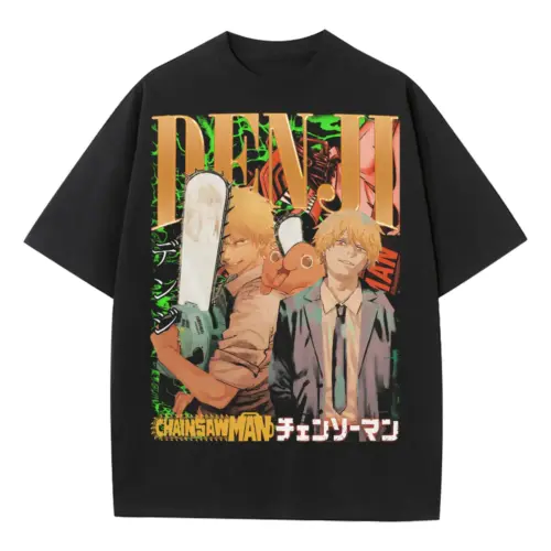 The Chainsaw Man Heavyweight Oversized Black Graphic Tee