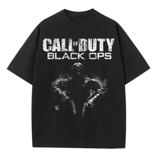 Call Of Duty Black Ops Heavyweight Oversized Black Graphic Tee