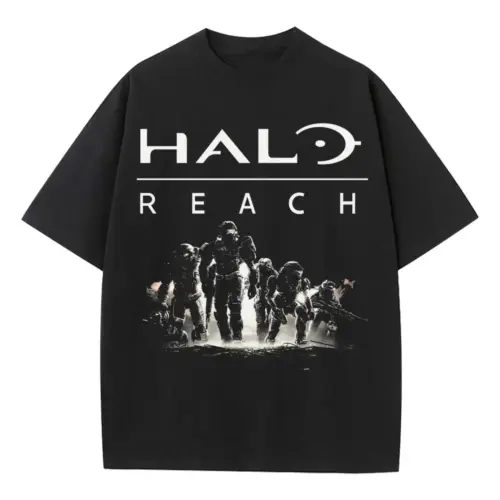 Halo Reach Remembered Heavyweight Oversized Black Graphic Tee