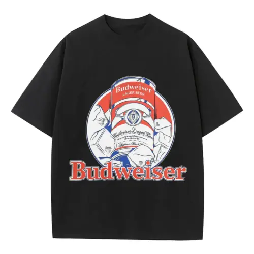 Anheuser Busch Eagle Crest Heavyweight Oversized Black Graphic Tee