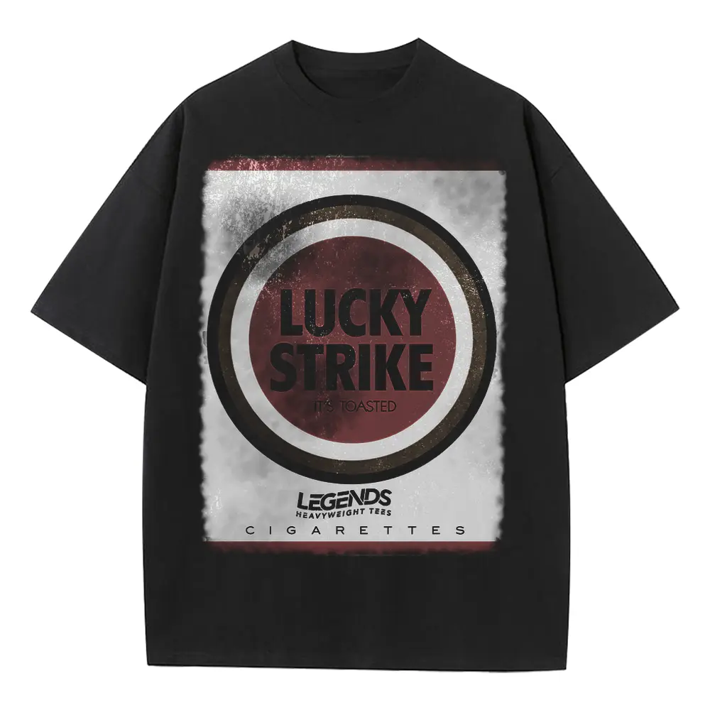 Lucky Strike Legends Heavyweight Oversized Black Graphic Tee