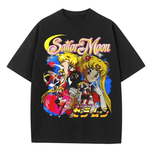 Moon Prism Power Heavyweight Oversized Black Graphic Tee