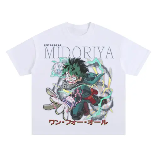 One For All Successor Oversized White Graphic Tee