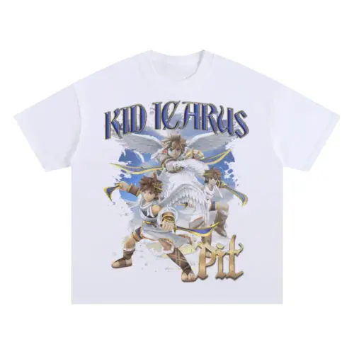 Uprising Of Icarus Oversized White Graphic Tee