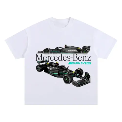 Silver Arrow Dominance Oversized White Graphic Tee