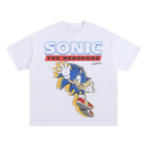 Sonic The Hedgehog Classic Oversized White Graphic Tee
