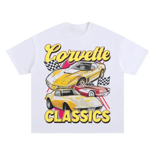 Corvette Classics Trio Oversized White Graphic Tee