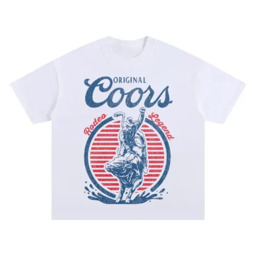 Coors Canyon Rider Oversized White Graphic Tee