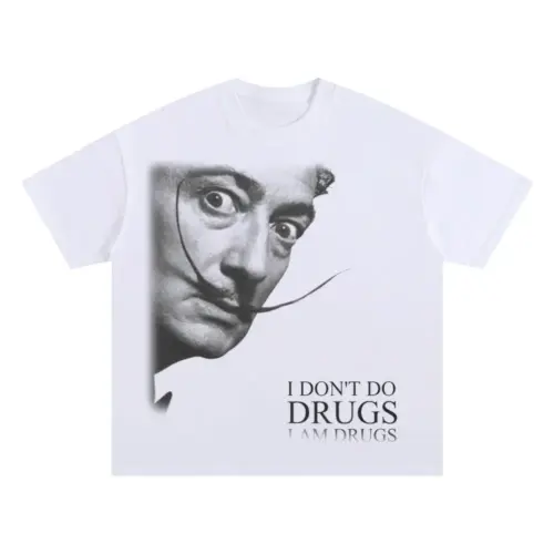 I Am The Drug Dali Oversized White Graphic Tee