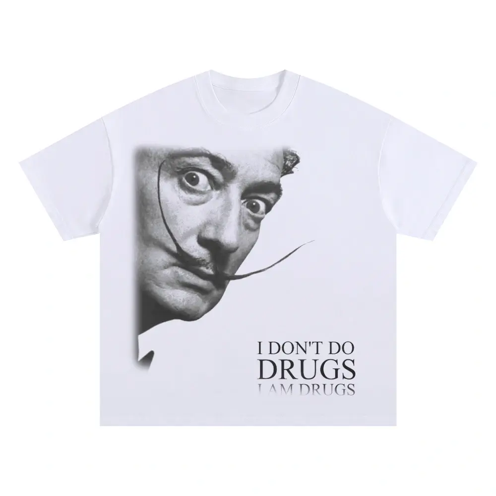 I Am The Drug Dali Oversized White Graphic Tee