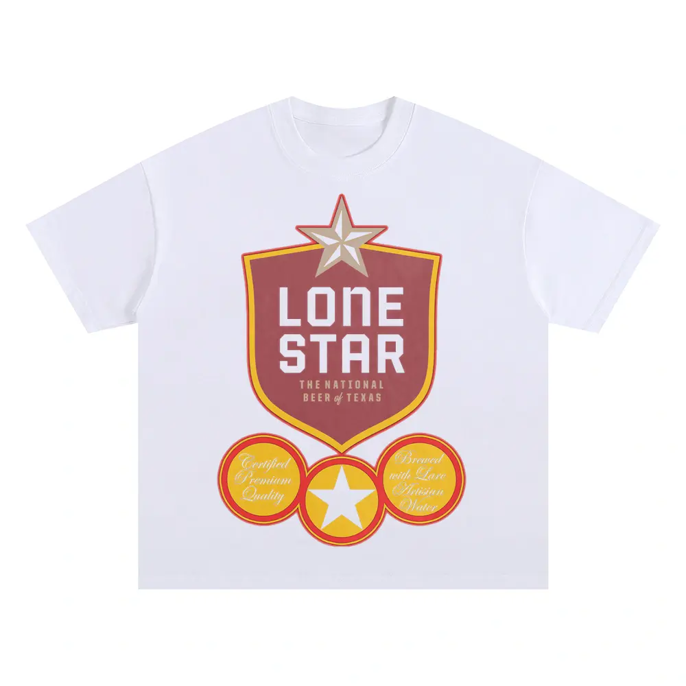 The National Beer Of Texas Oversized White Graphic Tee