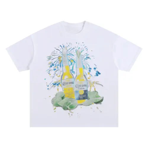 Twin Coronas On Ice Oversized White Graphic Tee