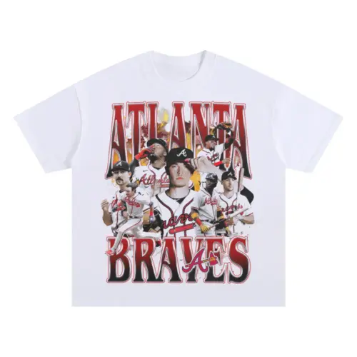 Atlanta Braves Brigade Oversized White Graphic Tee