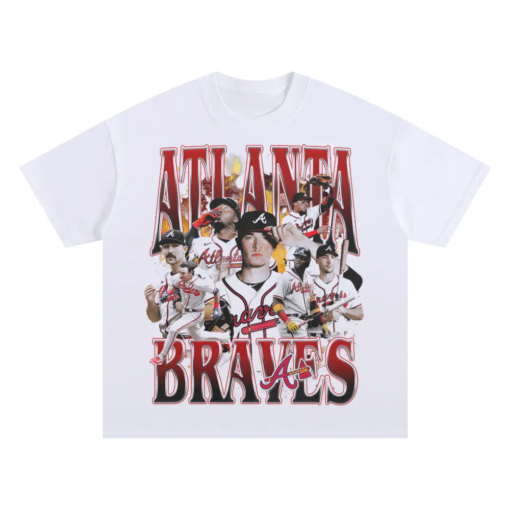 Atlanta Braves Brigade Oversized White Graphic Tee