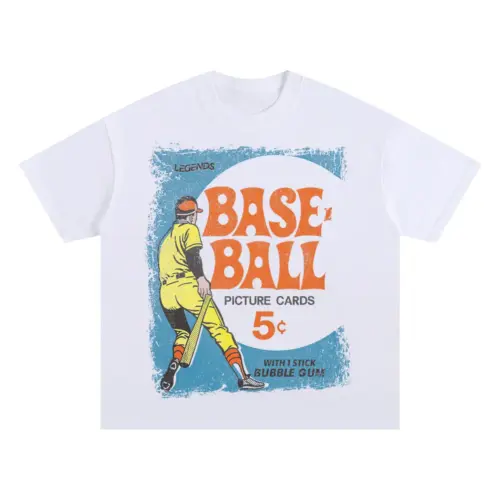 Five Cent Picture Card Batter Oversized White Graphic Tee