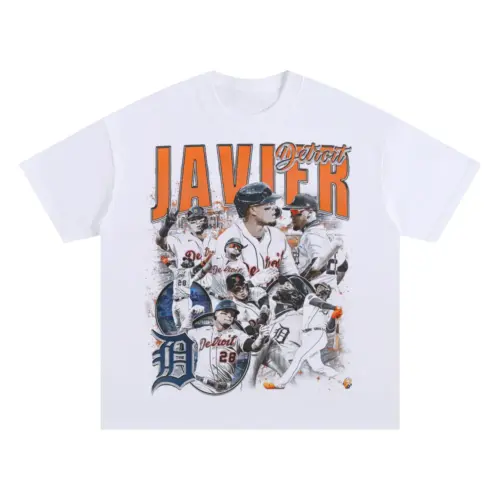 El Mago Javier Baez Oversized White Graphic Tee
