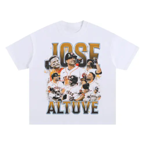 Jose Altuve Astros Anchor Oversized White Graphic Tee