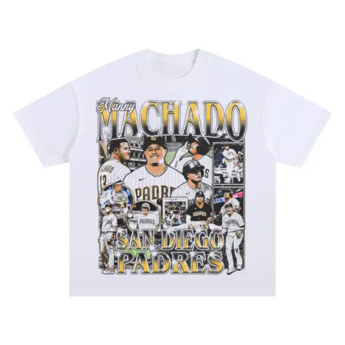 Padres Pride Machado Mash Oversized White Graphic Tee