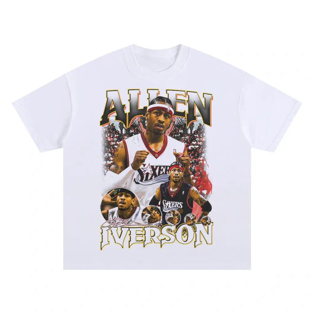 Allen Iverson Philadelphia Legend Oversized White Graphic Tee