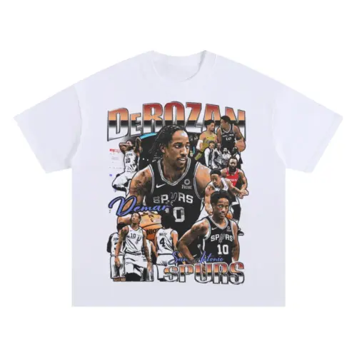 DeMar DeRozan San Antonio Tribute Oversized White Graphic Tee