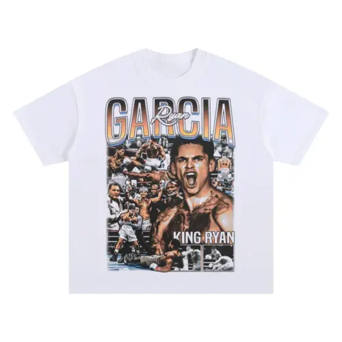 King Ryan Garcia Collage Oversized White Graphic Tee