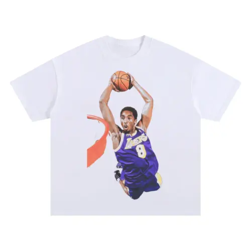 Afro Kobe Oversized White Graphic Tee