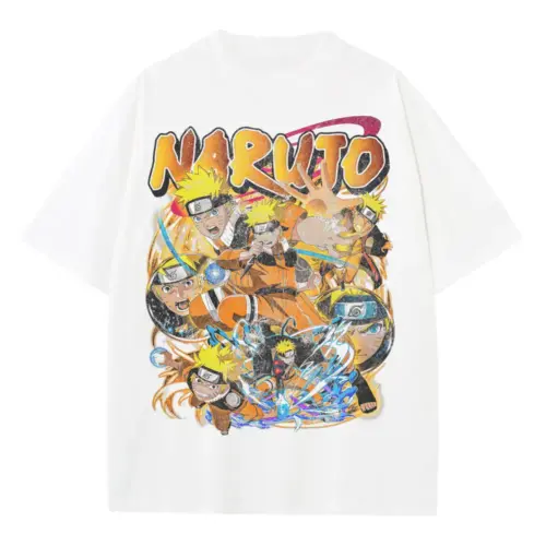 Shinobi World Chronicles Heavyweight Oversized White Graphic Tee