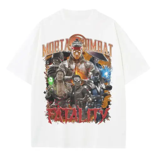 Mortal Kombat Legacy Heavyweight Oversized White Graphic Tee