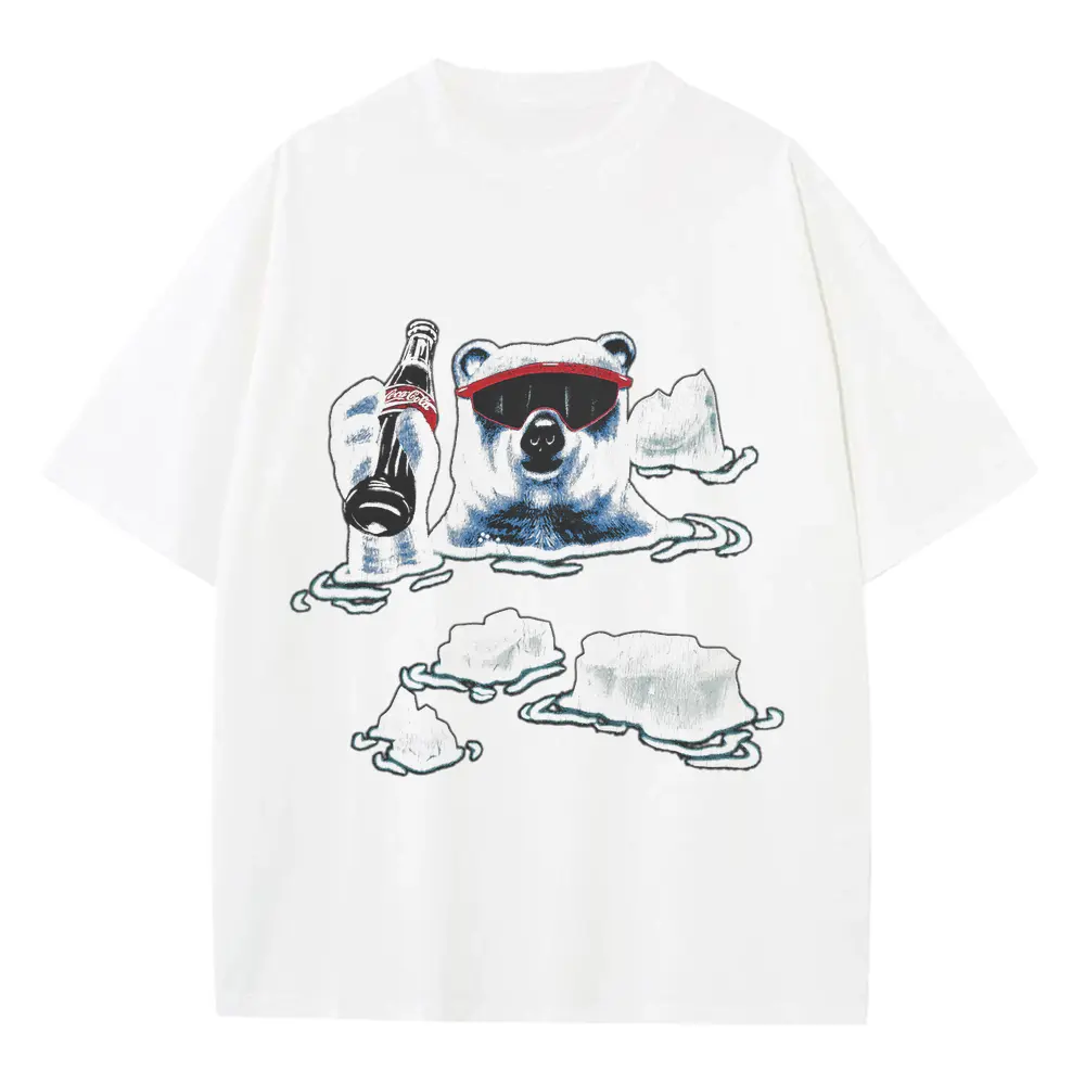 Arctic Chill Brew Heavyweight Oversized White Graphic Tee