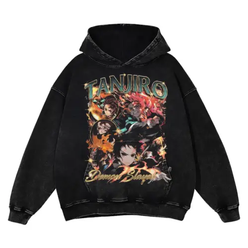 Breath Of The Sun Slayer Acid Wash Oversized Hoodie