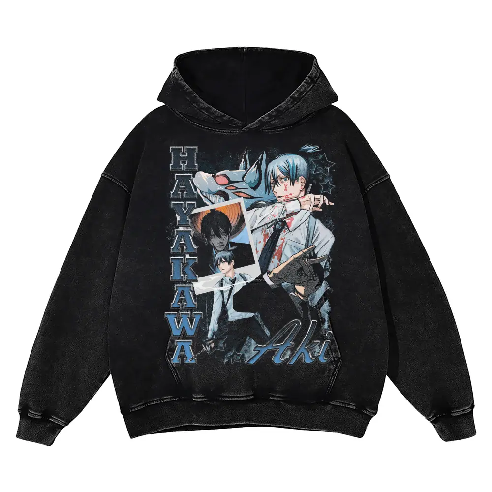 Court Setter Kageyama Acid Wash Oversized Hoodie