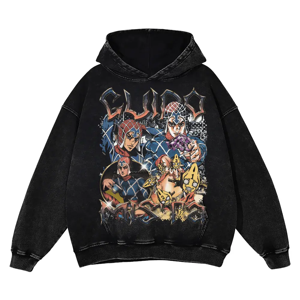 Golden Experience Dream Acid Wash Oversized Hoodie
