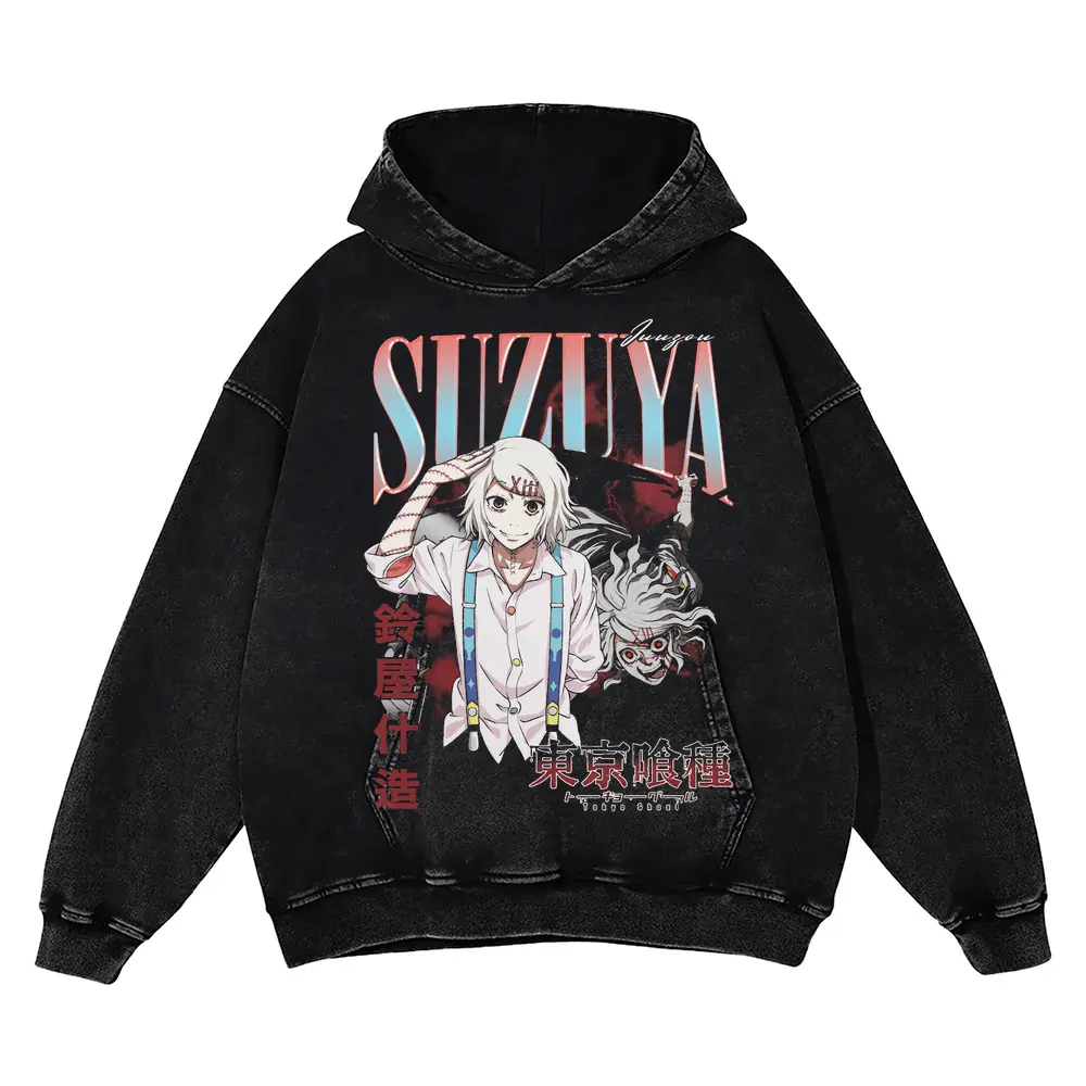 Ghoul Investigator Suzuya Acid Wash Oversized Hoodie