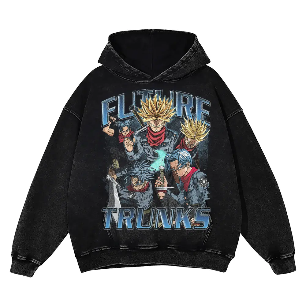 Hope Of The Future Trunks Acid Wash Oversized Hoodie