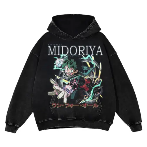 Inheritor Of One For All Acid Wash Oversized Hoodie