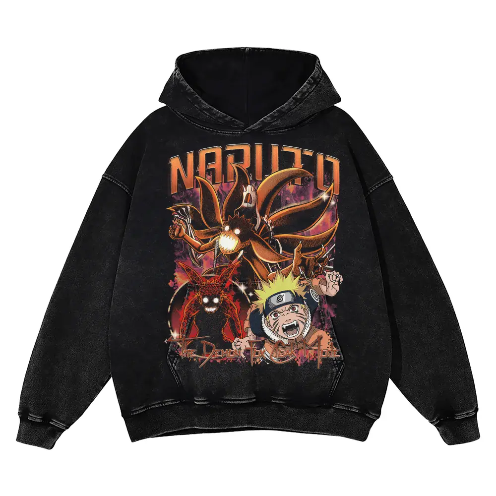 Tailed Beast Tamer Acid Wash Oversized Hoodie