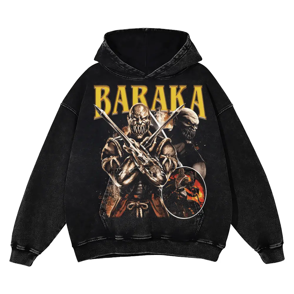 Baraka The Blade Acid Wash Oversized Hoodie