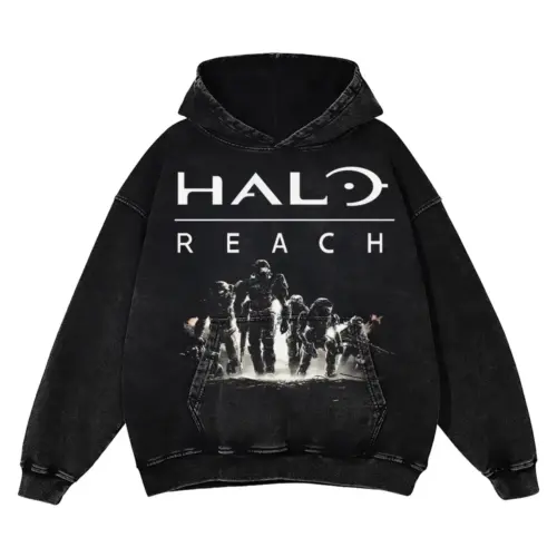 Halo Reach Remembered Acid Wash Oversized Hoodie