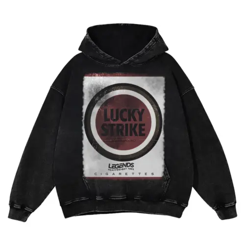 Lucky Strike Legends Acid Wash Oversized Hoodie