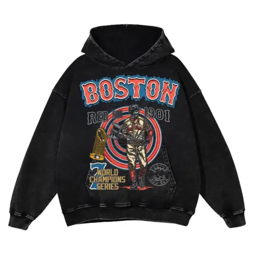 Boston Red Sox Champions Acid Wash Oversized Hoodie