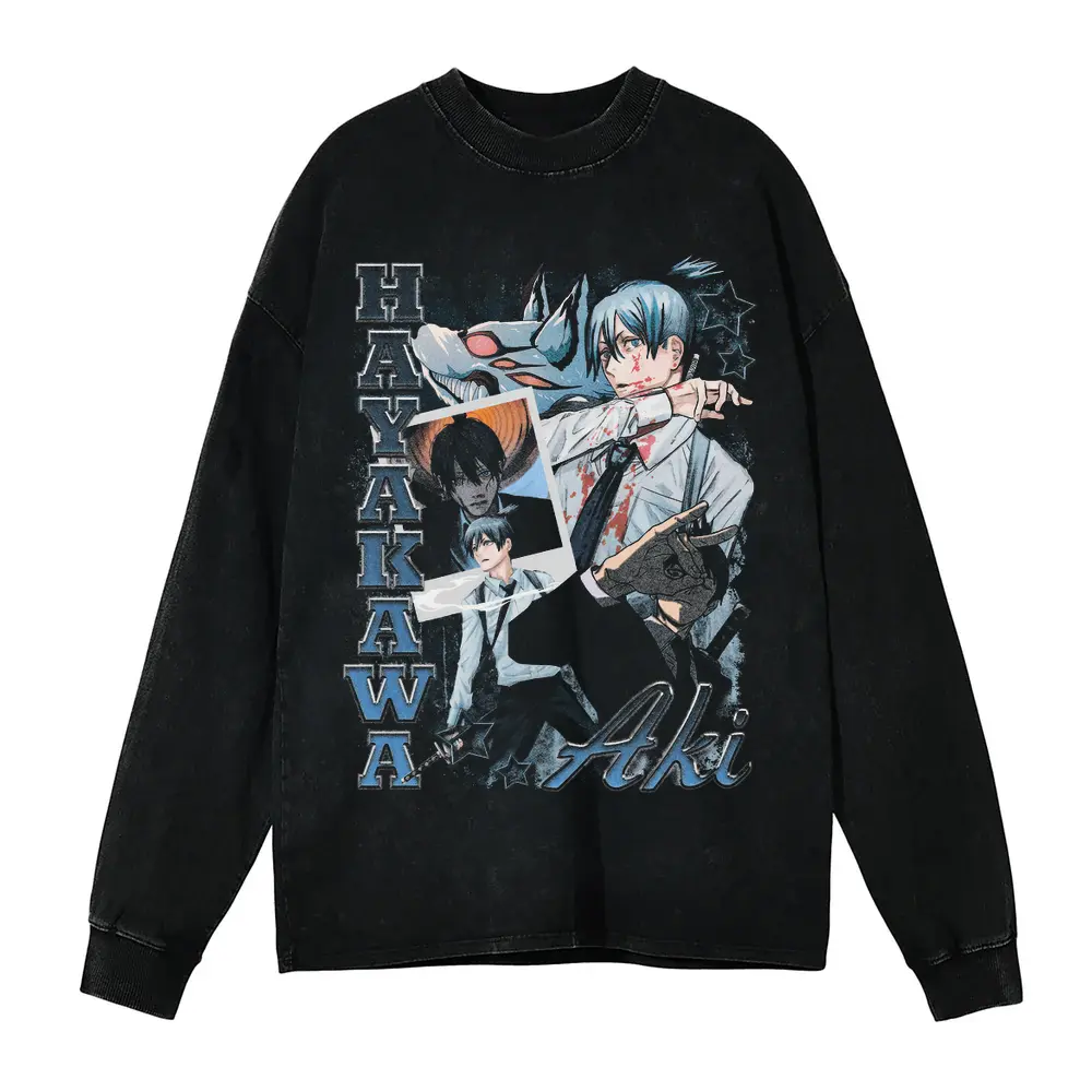 Court Setter Kageyama Acid Wash Oversized Long Sleeve Shirt