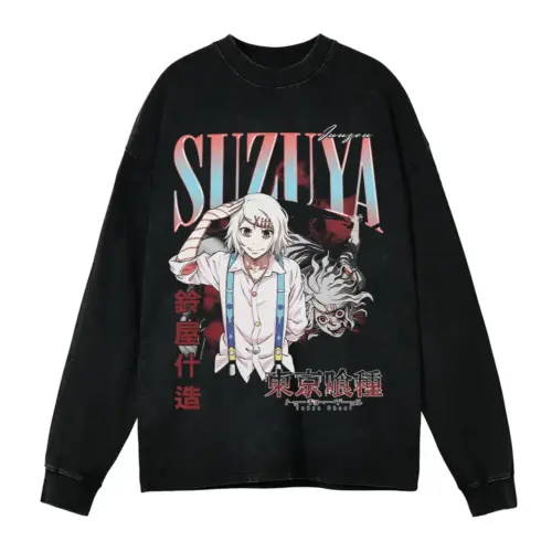 Ghoul Investigator Suzuya Acid Wash Oversized Long Sleeve Shirt